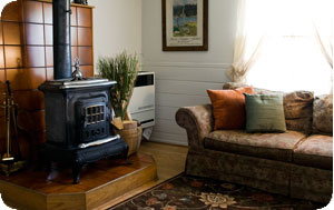 Wood-burning ovens in some cottages